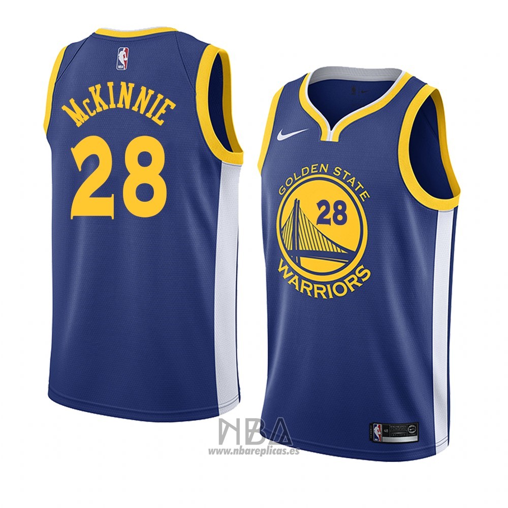 Camiseta Golden State Warriors Alfonzo Mckinnie NO 28 Icon 2018 Azul